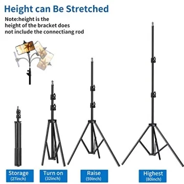 Cell Phone Tripod for iPhone Tall Phone Video Recording Vlogging Streaming Photography Rotatable Live Video Stand Compatible with Most Mobile Phones Pixel 80inch