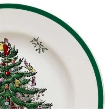 Spode Christmas Tree 4-Piece Dinnerware Setting - Fine Earthenware Holiday Tableware - Dishwasher & ...