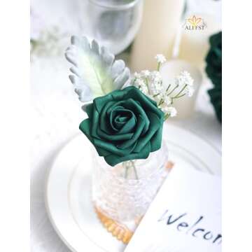 25pcs Artificial Flowers，Real Touch Artificial Foam Roses Decoration DIY for Wedding Bridesmaid Br...