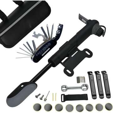 DAWAY Bike Repair Tool Kit with 120 PSI Pump