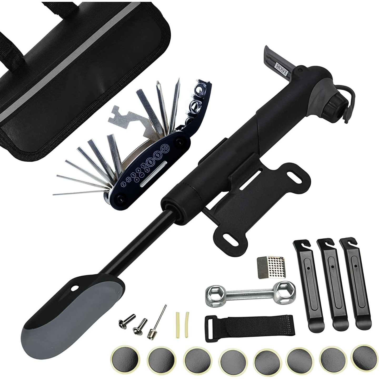 DAWAY Bike Repair Tool Kit with 120 PSI Pump
