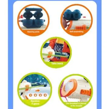 Snow Toys for Kids Outdoor, Snow Ball Launcher, Superio Snowball Blaster Gun, Winter Outdoor Toys, Snowball Fight Toy, Outdoor Snow Fight Toys for Kids and Adults. (Single)