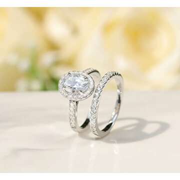 EAMTI Stylish Sterling Zirconia Engagement Ring