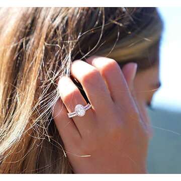 EAMTI Stylish Sterling Zirconia Engagement Ring