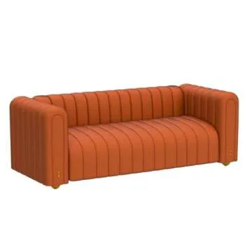 Stylish SLEERWAY Orange Velvet Couch for Modern Living