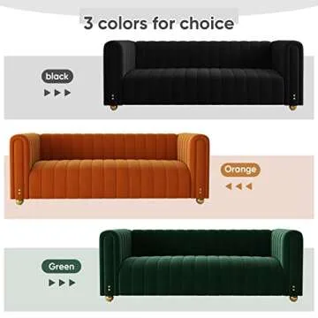 Stylish SLEERWAY Orange Velvet Couch for Modern Living