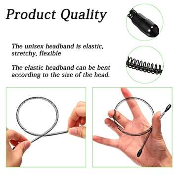JERLITU Metal Hair Band - 6 Pieces Metal Headband for Men and Women, Adjustable, Durable, Wavy Hairb...