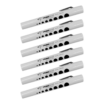 Primacare DL-9223 Pack of 6 Disposable Diagnostic Penlight with Imprinted Pupil Gauge, Lightweight a...