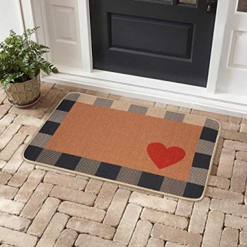 GROBRO7 Love Heart Doormat for Valentine's Unique Decor