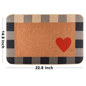 GROBRO7 Love Heart Doormat for Valentine's Unique Decor