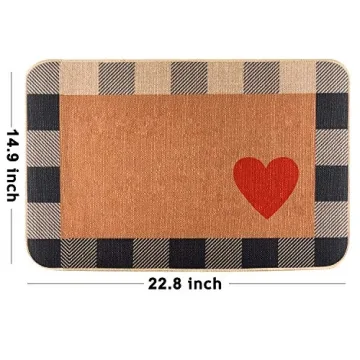 GROBRO7 Love Heart Doormat for Valentine's Unique Decor
