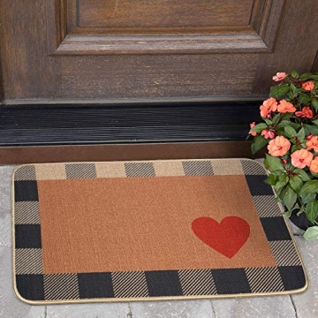 GROBRO7 Love Heart Doormat for Valentine's Unique Decor