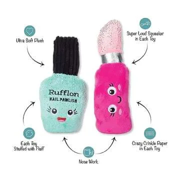 Fringe Studio Interactive Plush Dog Toy Set with Treat Pockets - Set of 2, Pet Shop Collection