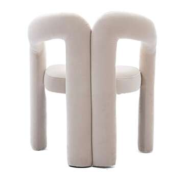 SZLIZCCC Velvet Beige Modern Dining Chairs Set of 2