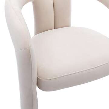 SZLIZCCC Velvet Beige Modern Dining Chairs Set of 2
