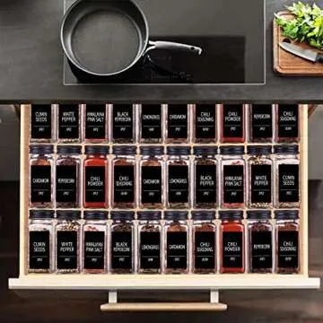 Churboro 48 Spice Jars with 547 Labels for Kitchen Organization