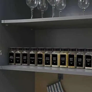 Churboro 48 Spice Jars with 547 Labels for Kitchen Organization