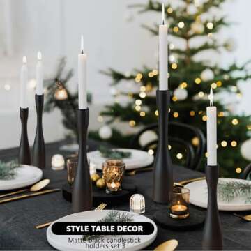 SDALI HOME Candle Holder Black Candlestick Holders,Taper Candle Holders for Candlesticks Set of 3,(1...