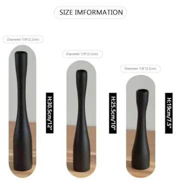 Elegant Black Candle Holder Set of 3 for Home Decor