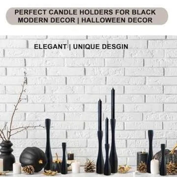 Elegant Black Candle Holder Set of 3 for Home Decor