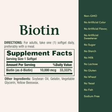 Nature's Bounty Biotin Softgels for Healthy Hair & Skin