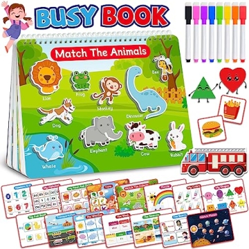 Benresive Montessori Busy Book for Toddlers 2-4, Preschool Toddler Learning Activities, Toddler Stic...