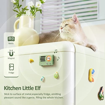 Muzen OTR Magnetic Sticker Speaker Portable Bluetooth Speaker,Apply for Metal Surface, Wireless Bluetooth 5.3 and Type-C Charge, Mini Size with Big Loud, Retro Style Home Accessory