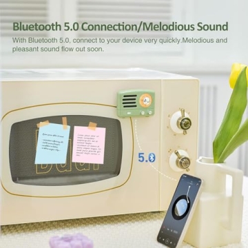 Muzen OTR Magnetic Sticker Speaker Portable Bluetooth Speaker,Apply for Metal Surface, Wireless Bluetooth 5.3 and Type-C Charge, Mini Size with Big Loud, Retro Style Home Accessory
