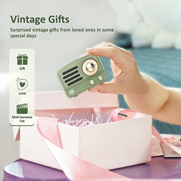 Muzen OTR Magnetic Sticker Speaker Portable Bluetooth Speaker,Apply for Metal Surface, Wireless Bluetooth 5.3 and Type-C Charge, Mini Size with Big Loud, Retro Style Home Accessory