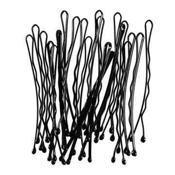 ForPro Professional Collection Bobby Pins (400-Count Approx) - Non-Damaging Crimped, Black, 2" L