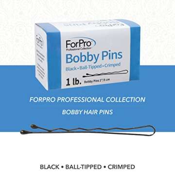 ForPro Bobby Pins Bulk Pack, Professional Quality 400-Count