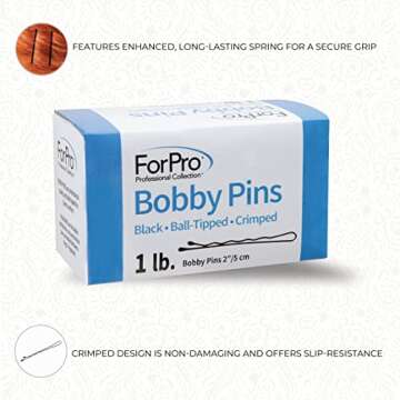 ForPro Bobby Pins Bulk Pack, Professional Quality 400-Count