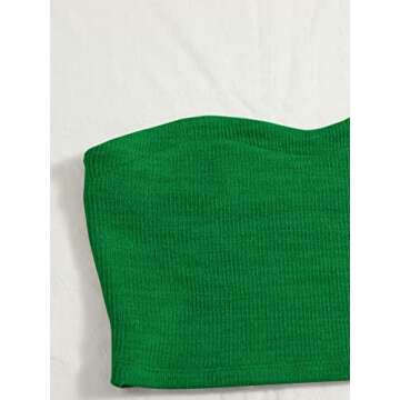 Verdusa Women's Ribbed Crop Top and Shorts Set Green