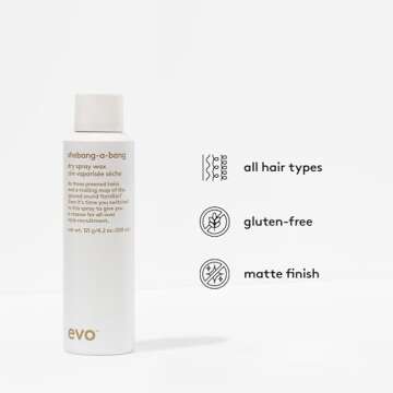 EVO Shebang-a-bang Dry Spray Wax - Provides Texture, Flexible Hold and Matte Finish - Styling Hair Spray Wax For All Hair Types, Wet or Dry Hair - 121g / 4.2oz