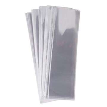 Golden Leaf Pack of 100 Clear Cello/Cellophane Bags, 2 X 10-Inch (5x25.4cm). Perfect Pretzel Bag or ...