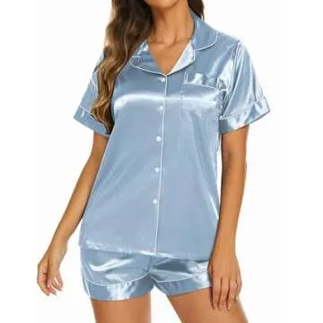 Ekouaer Silk Pajama Set - Luxurious Satin Sleepwear