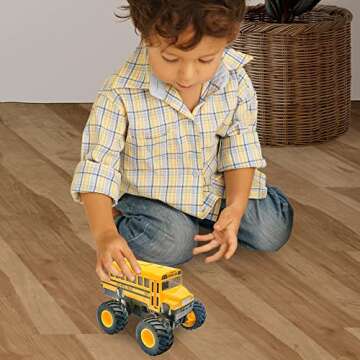 ArtCreativity 5 Inch Monster School Bus, Super Monster Bus with Pullback Mechanism, Diecast Monster Truck Bus for Kids, Big Wheels Monster Truck Toys, Play Vehicle Gifts for Boys