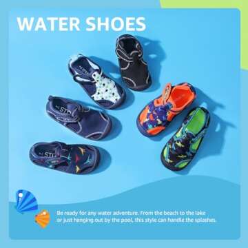 STQ Kids Water Shoes Breathable Outdoor Beach Swim Pool Sandals for Boys(Toddler/Little Kid) Navy/Di...
