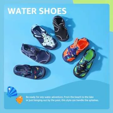 STQ Kids Water Shoes Breathable Outdoor Beach Swim Pool Sandals for Boys(Toddler/Little Kid) Navy/Di...