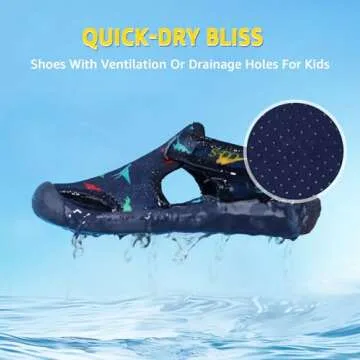 STQ Kids Water Shoes Breathable Outdoor Beach Swim Pool Sandals for Boys(Toddler/Little Kid) Navy/Dinosaur 8 M US Toddler