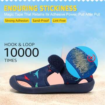 STQ Kids Water Shoes Breathable Outdoor Beach Swim Pool Sandals for Boys(Toddler/Little Kid) Navy/Dinosaur 8 M US Toddler