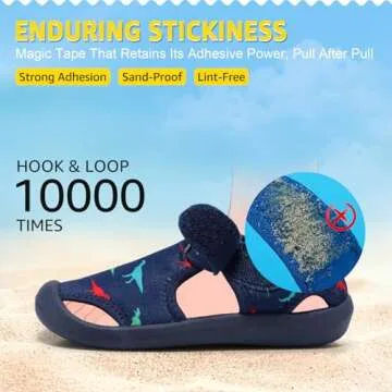 STQ Kids Water Shoes Breathable Outdoor Beach Swim Pool Sandals for Boys(Toddler/Little Kid) Navy/Dinosaur 8 M US Toddler