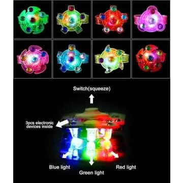 WELLVO Light Up Fidget Spinner Bracelets for Kids