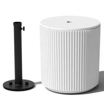 Veradek Umbrella Side Table - Outdoor Patio Table with Umbrella Hole for Porch/Patio | Durable Plast...