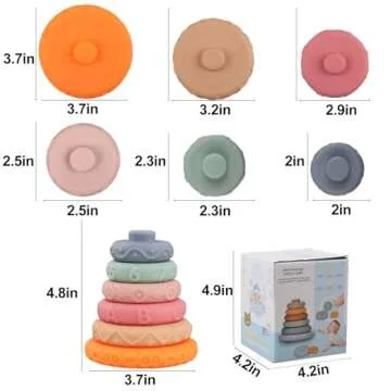 Miawow 6 Pcs Stacking Rings - Soft Educational Baby Toy