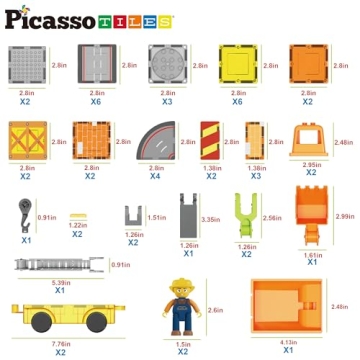 PicassoTiles 5-in-1 Magnet Tile Construction Set for Kids
