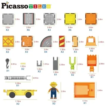 PicassoTiles 5-in-1 Magnet Tile Construction Set for Kids