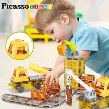 PicassoTiles 5-in-1 Magnet Tile Construction Set for Kids