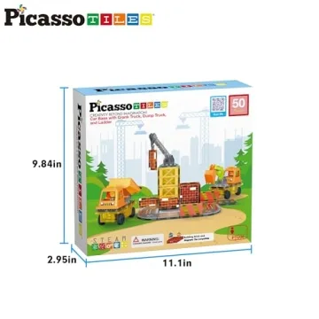 PicassoTiles 5-in-1 Magnet Tile Construction Set for Kids