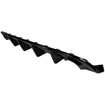 IKON MOTORSPORTS, Rear Bumper Lip Diffuser Compatible with 2015-2023 Dodge Charger SRT, Ikon Style PP Valance Body Kit, Gloss Black, 2016 2017 2018 2019